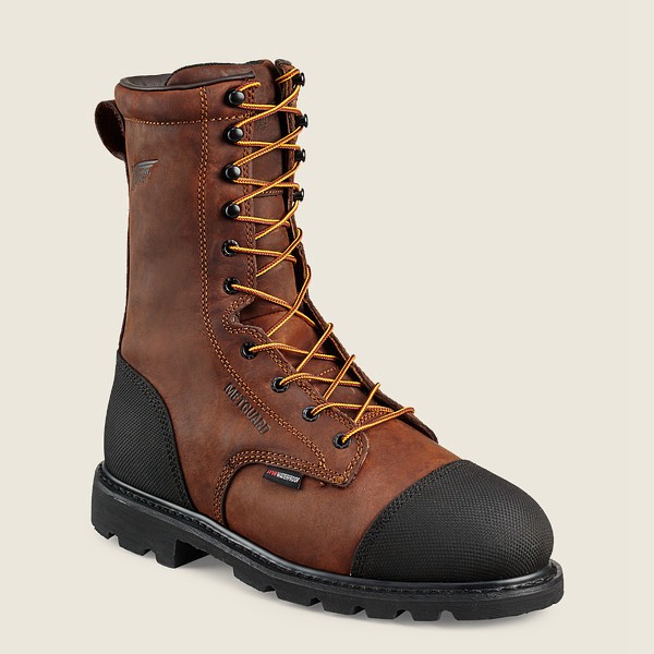 Mens Red Wing Truwelt - 10-inch Insulated Waterproof Toe Metguard - Safety Boots Brown/Black - VER03